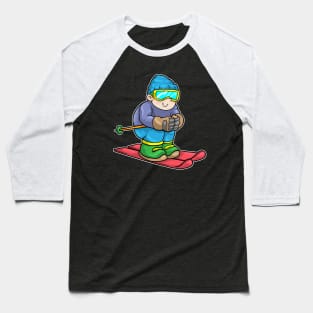 Skier with Skis & Ski pole Baseball T-Shirt